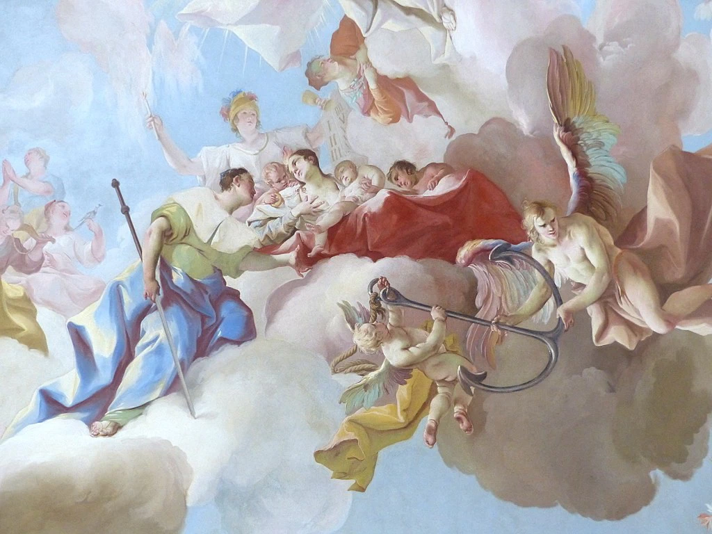 Unione della Fede e la Scienza - dettaglio1, Stift Altenburg Kaiserstiege